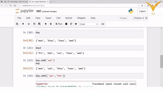 ??? Python with data science Course | Python Sets Creating set | Python 2020 Complete Course ???