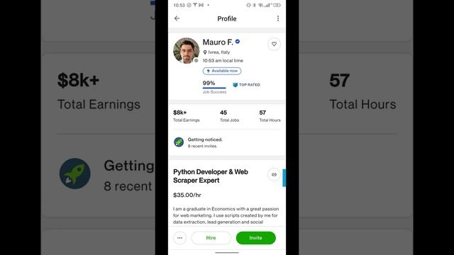 Making $35/h as a Python Newbie on Upwork? ... to Hanee & Guillermo
