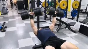 Жим гантелей по 60 кг