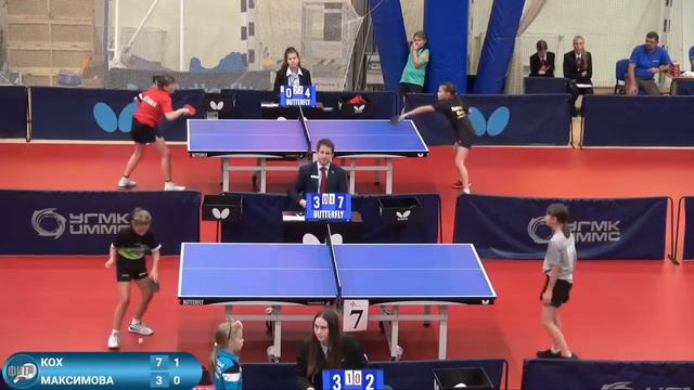 Кох Наталья (314) - Максимова Полина (201). Настольный теннис смотреть онлайн