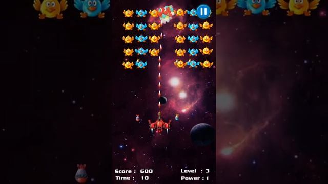 Space Attack chicken shooter Android crazy game level 1 to 3 смотреть онлайн