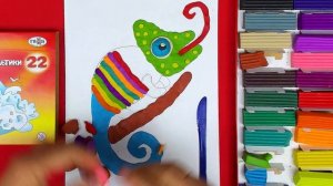 Лепка из ПЛАСТИЛИНА - Хамелеон - урок лепки для детей