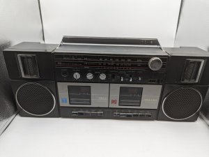 Двухкассетный радиоприемник Toshiba Rt-sw2 Бумбокс Геттобластер Металлический редкий-Август -1984-го