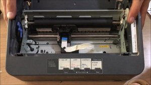 Dot matrix Printhead cleaning. Epson LX 350 cleaning printer and test.