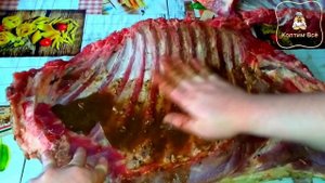 Как приготовить бараньи ребра горячего копчения.