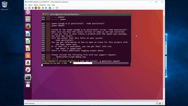 LInux - Install VS Code, Node.Js, Yeoman & Asp.Net Core Generator