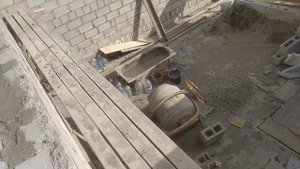 Кудагу -2022 : Кладка стен дома из пеплоблока на 6 линии в Н.Агачауле (хозяин -Алладдин )