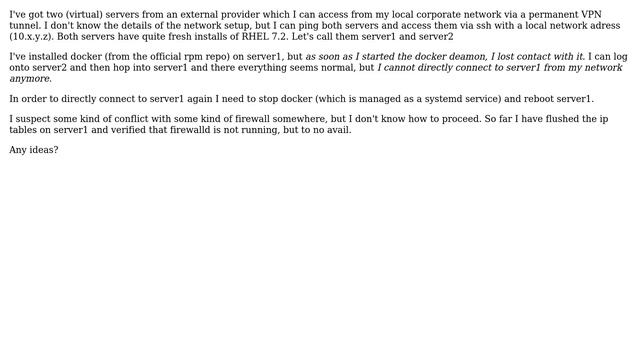 Cannot reach server from external network when docker is running on the host смотреть онлайн