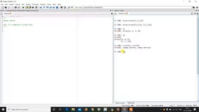 Chapter 1: working with NumPy- using type ( ), shape, itemsize and dtype