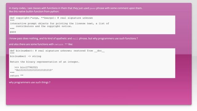 python function with a pass in it смотреть онлайн