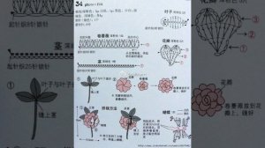 Роза, брошь, вязание крючком,  МК,  мастер класс в схемах.