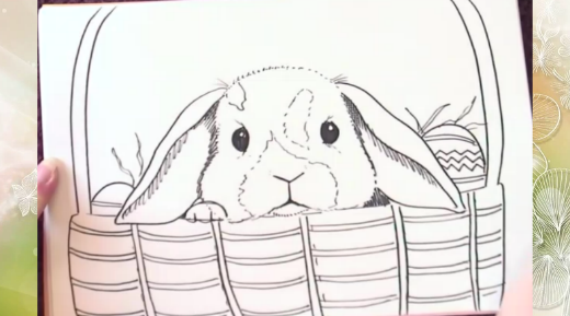 Рисуем Пасхальную корзинку с кроликом смотреть онлайн