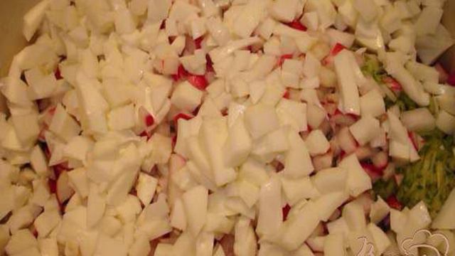 Окрошка на кефире (сыворотке)