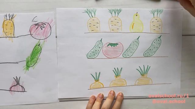 Играем с детьми. Учим овощи. Рисуем легко овощи. Простые игры дома. смотреть онлайн
