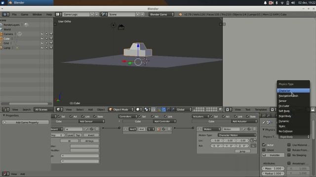 Criando um jogo simples de carro com Blender 2.79b смотреть онлайн
