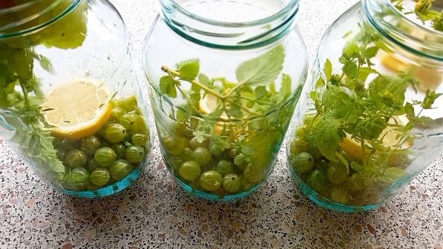 Компот "Мохито" из зелёного крыжовника. Ароматный компот на зиму без варки и стерилизации.