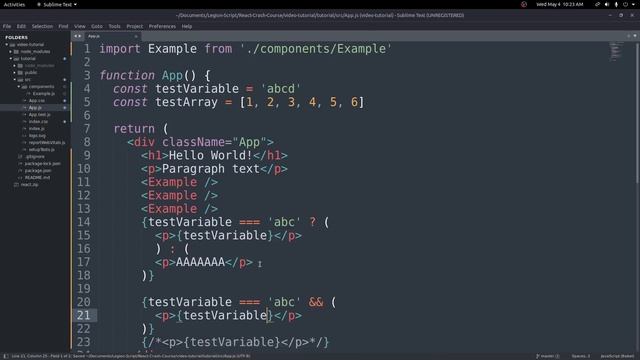 Introduction to JSX: React Crash Course For Beginners Tutorial