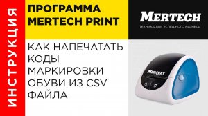 Как напечатать коды маркировки обуви из CSV файла через программу MERTECH PRINT