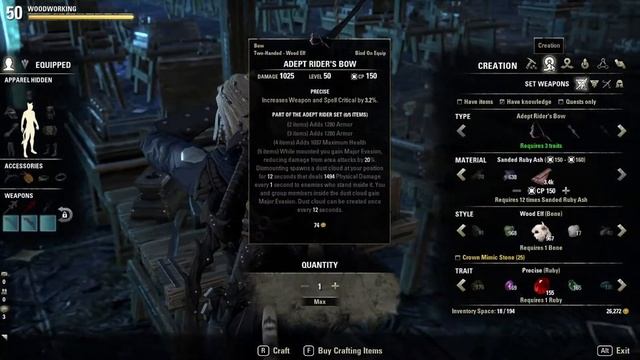 ESO Crafting Basics-How to craft bows, staves and shields in ESO - ESO Woodworking Crafting Guide смотреть онлайн