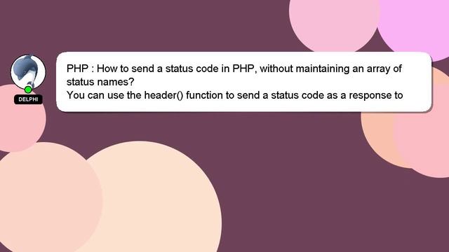 PHP : How to send a status code in PHP, without maintaining an array of status names?