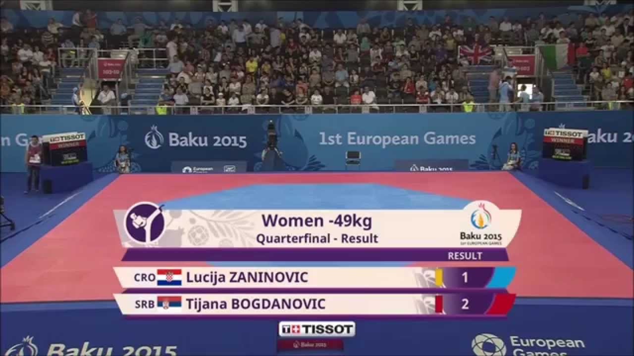 Taekwondo WTF. Baku 2015 European Games. Quarterfinal. W-49. Zaninovic-Bogdanovic.