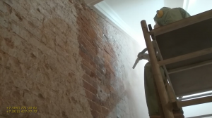 Очистка кирпича. Удаление остатков штукатурки. Бластинг