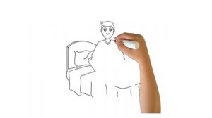 Как нарисовать мальчика с ноутбуком сидящего на кровати. Быстро и просто