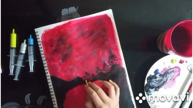 Как нарисовать красивую картину за 10 МИНУТ ? | How to paint a beautiful picture in 10 MINUTES ?