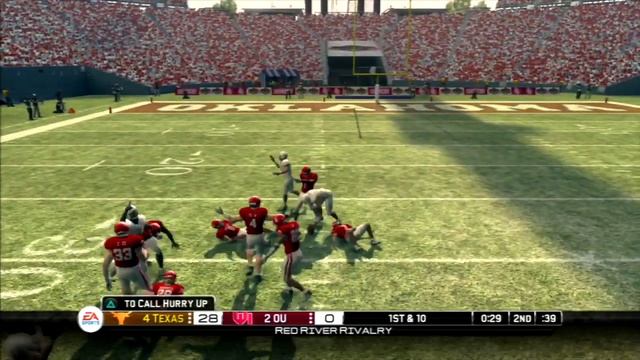 NCAA Football 2010 (PS3) -Walkthrough - Week 7 - #4 Texas @ #2 Oklahoma - Red River Shootout смотреть онлайн