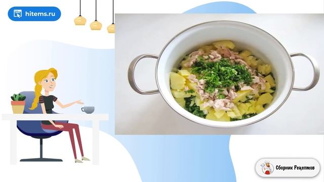 Окрошка с курицей на кефире. Рецепт дня