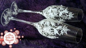 Изящные свадебные бокалы. Цветочный декор с имитацией жемчуга. Мастер класс от Ютты Арт.