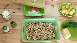 Картофельная ЗАПЕКАНКА с курицей | Запеканка с курицей, картошкой и вкусной сырной корочкой |