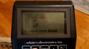 WHITES DFX - параметры меню для работы на частоте 3 КГц.