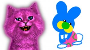 РИСУЕМ ЗАЙЧИКА ИГРА для ДЕТЕЙ говорящий КОТЕНОК АБИ играет ДЕТСКИЙ ЛЕТСПЛЕЙ #49