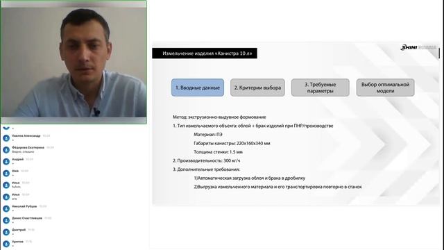 Переработка пластмасс. Обзор модельного ряда дробилок SHINI. | Запись вебинара