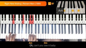 Right Here Waiting (Richard Marx) Piano or Keyboard Tutorial chords & lyrics