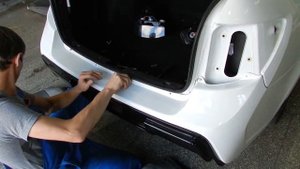 Установка заднего бампера тюнинг Гранта Флагман