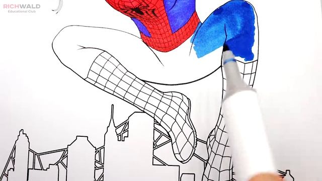 Человек паук \ Раскраска для детей \ Учим цвета смотреть онлайн