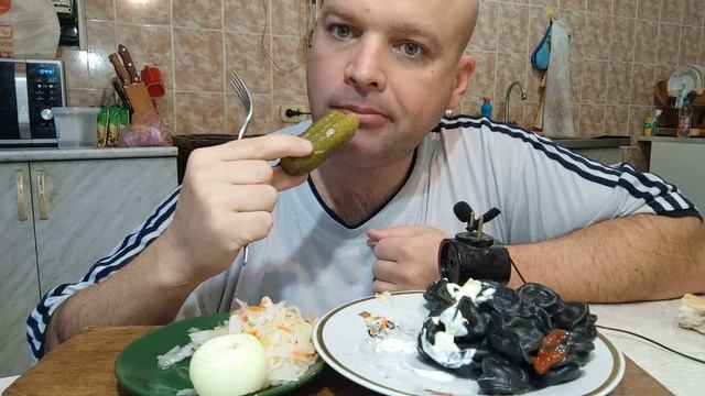 МУКБАНГ пельмени Black / ОБЖОР пельменный