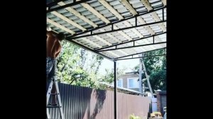 Навес металлочерепица с подшивом