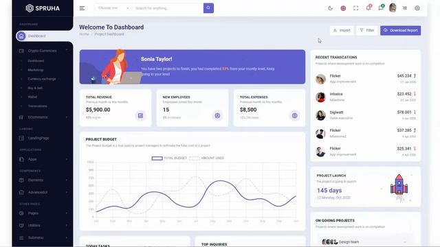 Spruha - Bootstrap 5 HTML Admin & Dashboard Template смотреть онлайн