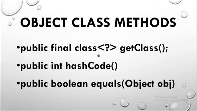 JAVA OBJECT CLASS