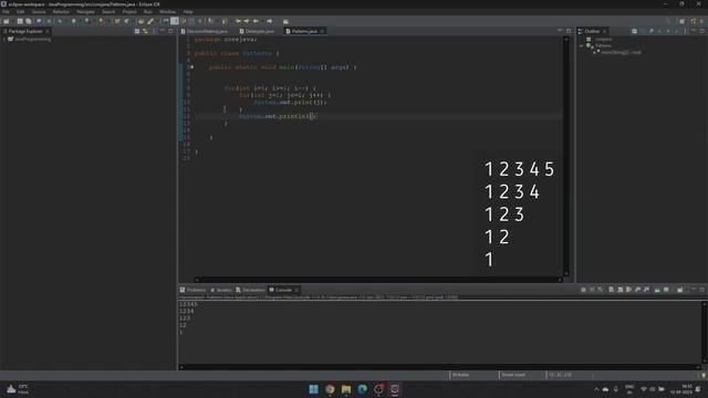 Simple Patterns in Java: 1 | Using for loop | Coding in Java | Eclipse | #5