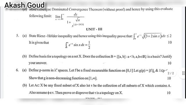 Real analysis & Topology | RU MSC mathematics Exam paper | Rajasthan University