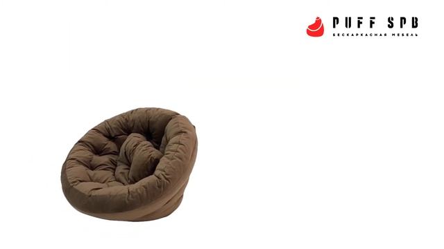 Обзор раскладного кресло-матраса стандарного размера Futon 2XXL из нежного велюра шоколадного цвета смотреть онлайн