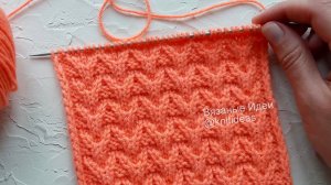 Простой рельефный узор спицами!