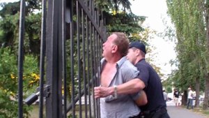 Задержание Новой Полицией пьяного майора милиции (МАТЫ)