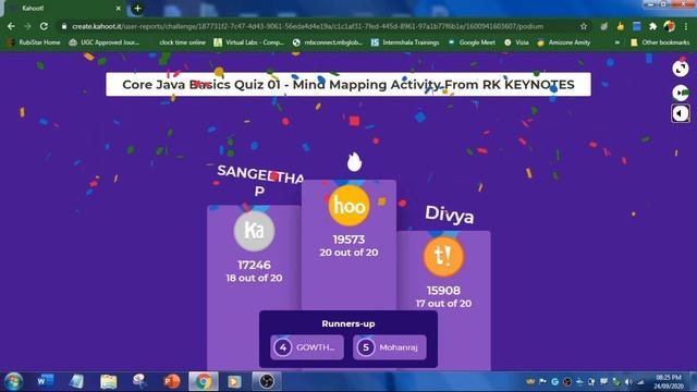 (Kahoot Quiz 01) Core Java Basics Quiz 01 | Result | RK Keynotes | RK