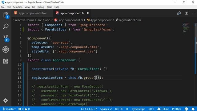 Angular Forms Tutorial - 21 - FormBuilder Service смотреть онлайн