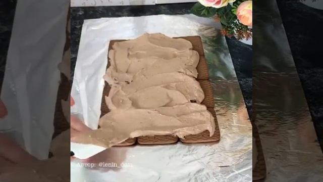 Торт творожный домик из печенья без выпечки